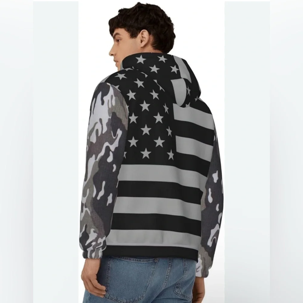 Xl hoodie American flag camo gray and black
